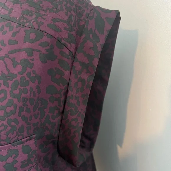 Trouve Dark Purple Animal Print Blouse - Picture 6 of 8
